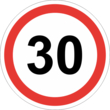 Знак 3.24 ограничение максимальной скорости (30 км/ч)