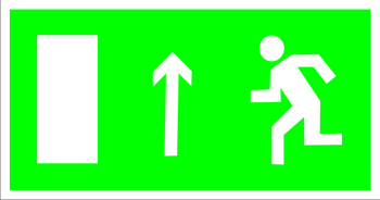 E12 направление к эвакуационному выходу (левосторонний) (пластик, 300х150 мм) - Знаки безопасности - Эвакуационные знаки - Магазин охраны труда Протекторшоп