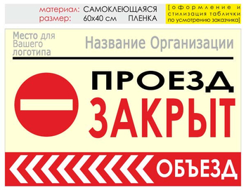 Информационный щит "объезд слева" (пленка, 60х40 см) t12 - Охрана труда на строительных площадках - Информационные щиты - Магазин охраны труда Протекторшоп